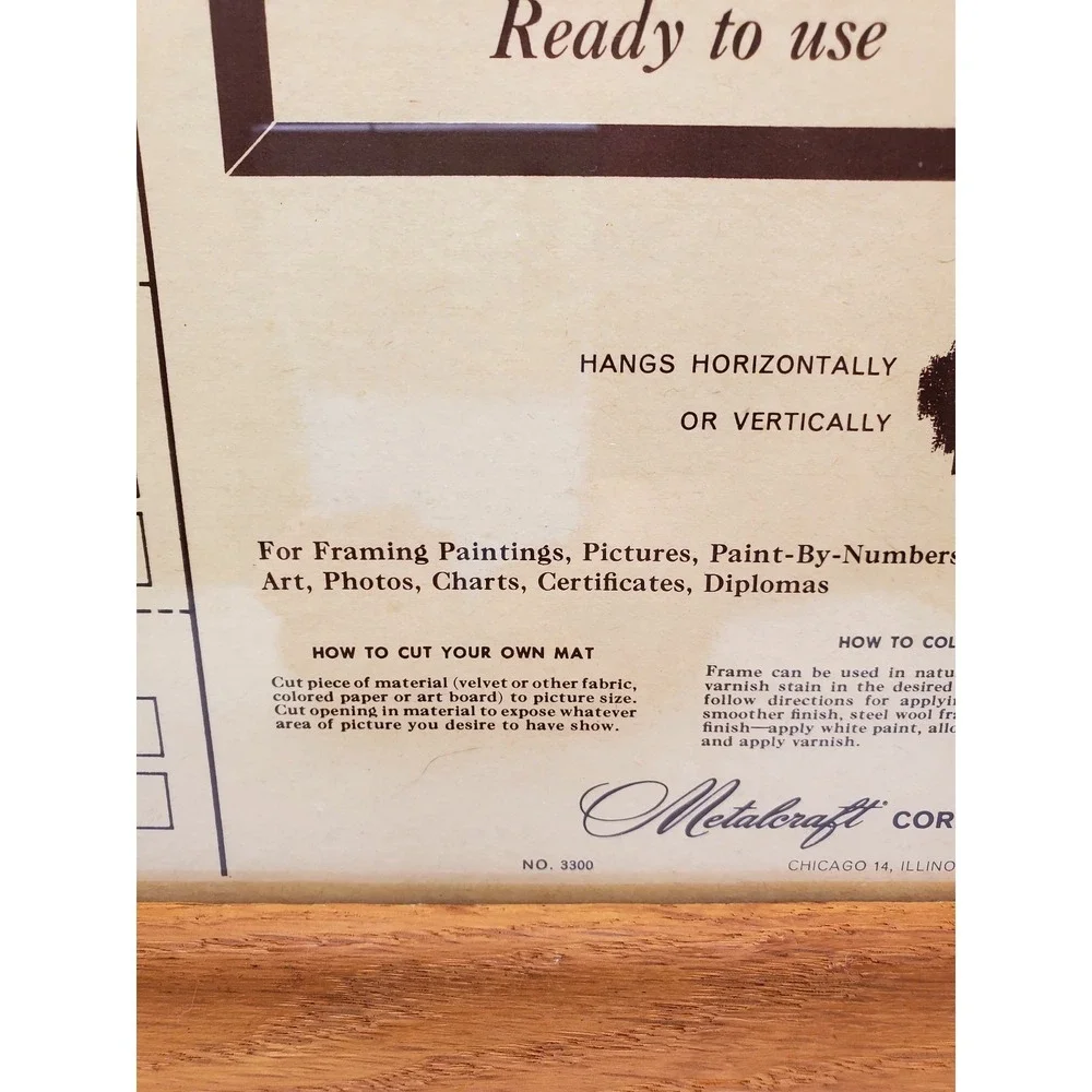 Vintage 1960s Metalcraft OAK Wood Picture Frame 8x10 Mid Century Wide Moulding